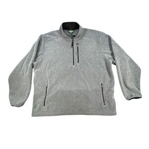L.L. Bean Gray Quarter Zip Fleece Pullover Mens XXL Regular 0FBR2 Pocket